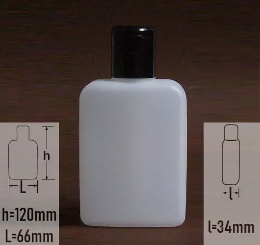 Sticla plastic 100ml culoare natur cu capac flip-top negru
